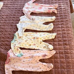 Baby Girls Lot of 4 Sleeper Footie Pajamas 3 Month